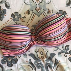 VS Striped Bandeau Bikini Top; 34C